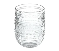 TarHong Beaded Stemless Cobalt Glasses, Set of 6