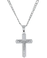 Steeltime Men's Gold-Tone Crucifix Pendant 24" Necklace