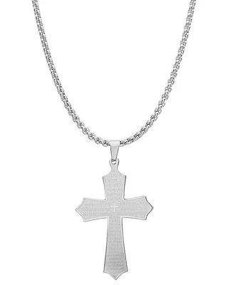 Steeltime Men's Our Father Lord's Prayer Cross Pendant