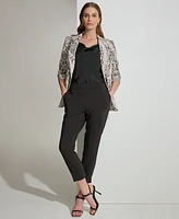 Dkny Women's Printed Stretch Twill Long-Sleeve Blazer