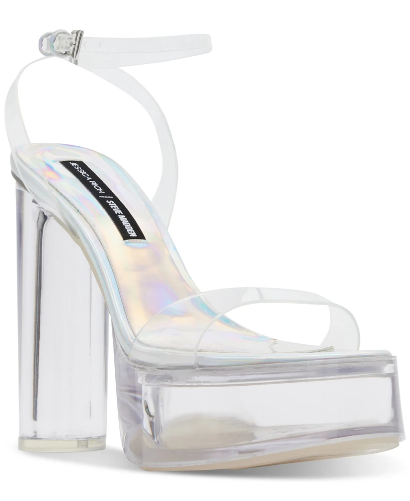 Jessica Rich x Steve Madden Nova Lucite Platform Dress Sandals