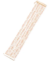 Lauren Ralph Lauren Gold-Tone Bead & Imitation Pearl Multi-Row Flex Bracelet