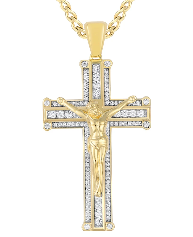 Men's Diamond Crucifix Cross 22" Pendant Necklace (1 ct. t.w.) in 10k Gold