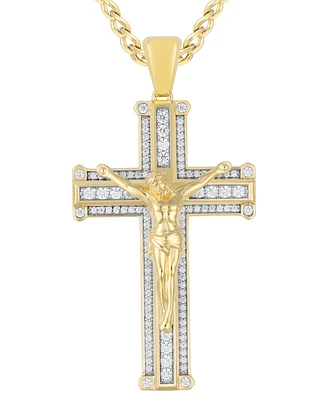 Men's Diamond Crucifix Cross 22" Pendant Necklace (1 ct. t.w.) in 10k Gold