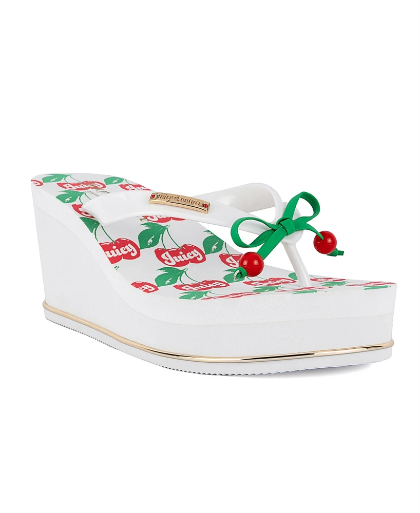 Juicy Couture Women's Umani Cherry Platform Wedge Flip-Flop Sandals