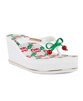Juicy Couture Women's Umani Cherry Platform Wedge Flip-Flop Sandals