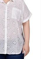 Ny Collection Plus Size Short Sleeve Blouse