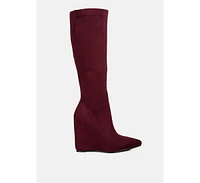 gladol wedge heel calf boots