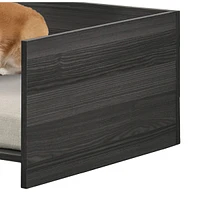 Simplie Fun Esme Ash Gray 47" Wide Modern Comfy Pet Bed With Cushion And Side Storage Compartment