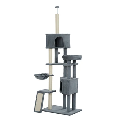 Simplie Fun 78-Inch Cat Tower with Condo, Perches, Caves & Scratching Board