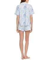Flora by Flora Nikrooz Women's 2-Pc Gabriella Printed Shorty Pajamas Set