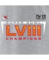 Women's Fanatics Gray Kansas City Chiefs Super Bowl Lviii Champions Counting Points V-Neck T-shirt