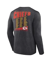 Men's Fanatics Heather Charcoal Kansas City Chiefs Super Bowl Lviii Champions Roster Best Teammates Long Sleeve T-shirt