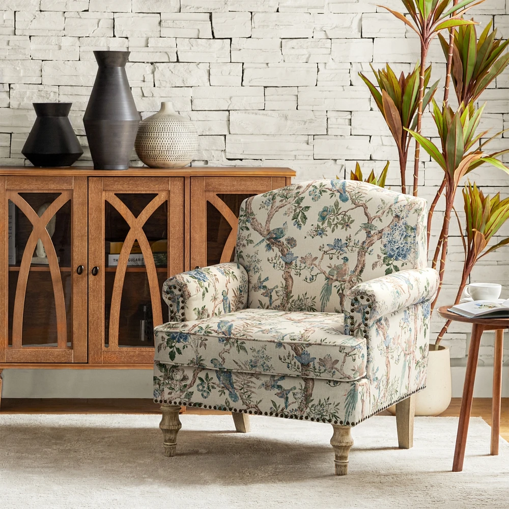 Lakeydra Farmhouse Style Armchair with Pattern Design