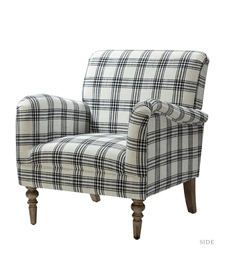 Hulala Home Rossella Contemporary and Classic Tartan Arm Chair with Pattern