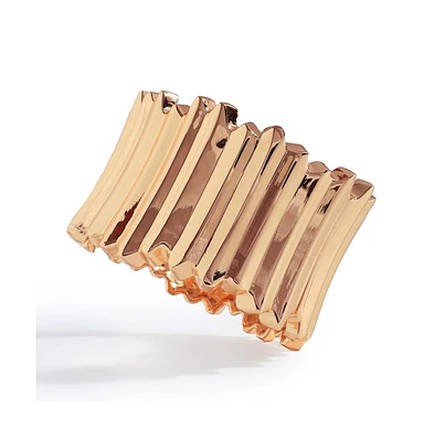 Sohi Women's Gold Ribbed Cuff Bracelet