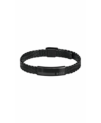 Hugo Boss Men's Alen Ionic Plated Black Steel Bracelet