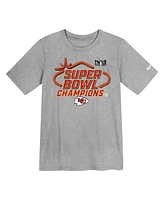 Little Boys and Girls Nike Gray Kansas City Chiefs Super Bowl Lviii Champions Locker Room Trophy Collection T-shirt