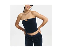 Solid Long Tube Top With Hardware