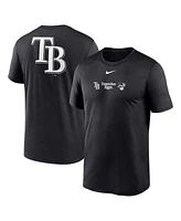 Men's Nike Black Tampa Bay Rays Fashion Over Shoulder Logo Legend T-shirt