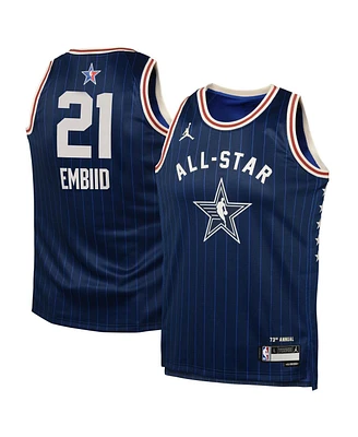 Big Boys Jordan Joel Embiid Navy 2024 Nba All-Star Game Swingman Jersey