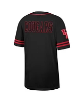 Men's Colosseum Black Houston Cougars Free Spirited Mesh Button-Up Baseball Jersey