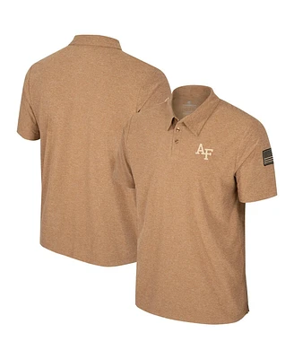 Men's Colosseum Khaki Air Force Falcons Oht Military-Inspired Appreciation Cloud Jersey Desert Polo Shirt