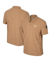 Men's Colosseum Khaki Air Force Falcons Oht Military-Inspired Appreciation Cloud Jersey Desert Polo Shirt