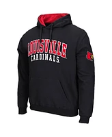 Men's Colosseum Black Louisville Cardinals Double Arch Pullover Hoodie