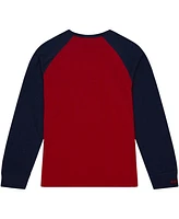 Men's Mitchell & Ness Red Ole Miss Rebels Legendary Slub Raglan Long Sleeve T-shirt