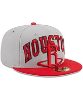 Men's New Era Gray, Red Houston Rockets Tip-Off Two-Tone 59FIFTY Fitted Hat