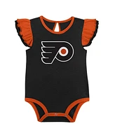 Baby Girls Orange, Black Philadelphia Flyers Two-Pack Training Bodysuit Set