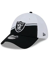 Men's New Era White, Black Las Vegas Raiders 2023 Sideline 39THIRTY Flex Hat
