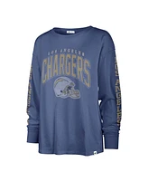 Women's '47 Brand Powder Blue Distressed Los Angeles Chargers Tom Cat Lightweight Long Sleeve T-shirt