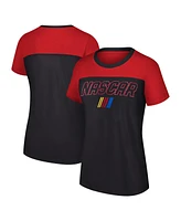Women's G-iii 4Her by Carl Banks Black Nascar Merchandise Cheer Color Blocked T-shirt