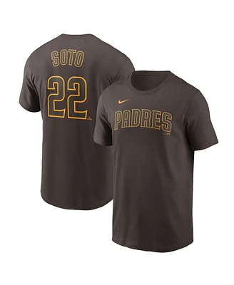 Men's Nike Juan Soto Brown San Diego Padres Name and Number T-shirt