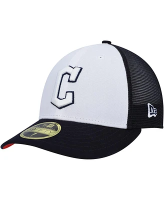 Men's New Era White, Navy Cleveland Guardians 2023 On-Field Batting Practice Low Profile 59FIFTY Fitted Hat