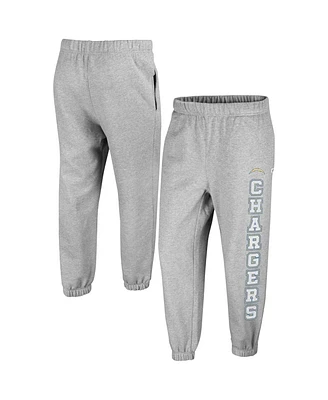 Women's '47 Brand Gray Distressed Los Angeles Chargers Double Pro Harper Jogger Sweatpants