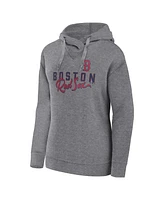 Women's Fanatics Heather Gray Boston Red Sox Script Favorite Lightweight Fitted Pullover Hoodie