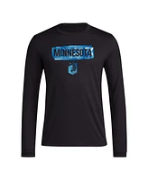 Men's adidas Black Minnesota United Fc Local Pop Aeroready Long Sleeve T-shirt