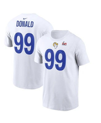 Men's Nike Aaron Donald White Los Angeles Rams Super Bowl Lvi Bound Name and Number T-shirt