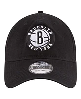 Men's New Era Black Brooklyn Nets Team 2.0 9TWENTY Adjustable Hat