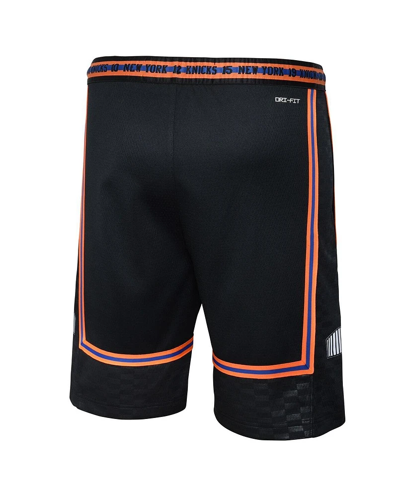 Big Boys Nike Black New York Knicks 2021/22 City Edition Courtside Swingman Shorts