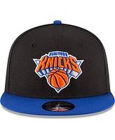 Men's New Era Black, Blue New York Knicks 2-Tone 9FIFTY Adjustable Snapback Hat