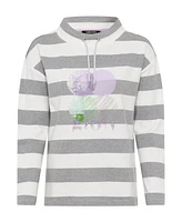 Olsen 100% Cotton Long Sleeve Stripe & Placement Print Jersey Top