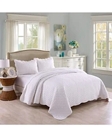 MarCielo 100% White Cotton Quilt Bedspread Set B34 - King