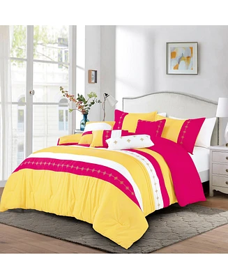 MarCielo 7 Pcs Bedding Comforter Set Uadjit - Queen