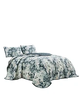 MarCielo 3 Piece Printed Quilt Set Lightweight Bedspread Set Rey - Queen