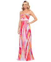 Xscape Women's Pleated Halter Gown