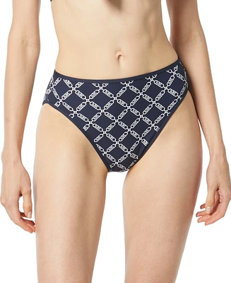 Michael Kors Women's Printed High Leg Bikini Bottoms